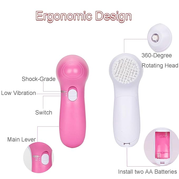 5-in-1 Electric Facial Cleansing Brush | Deep Skin Care Massager
