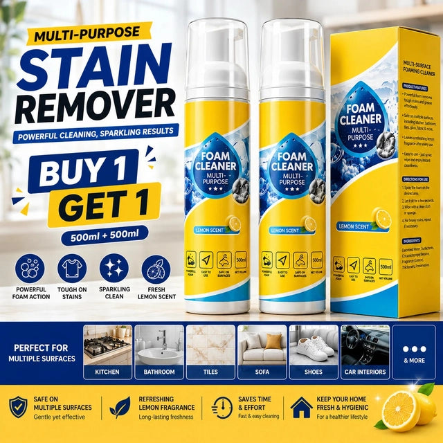Multipurpose Foam Cleaner & Stain Remover Spray | Multi-Surface Cleaner (Pack of 2)